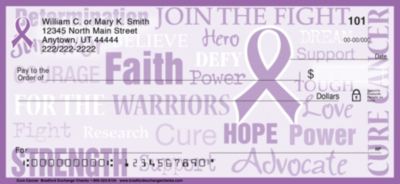 Cure Cancer Purple Awareness Ribbon Checks