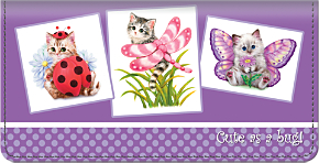 Cute as a Bug Kittens Checkbook Cover
