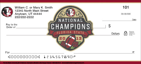 Florida State 2013 National Champions Personal Checks