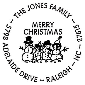 Snowman Family Personalized Image Stamp