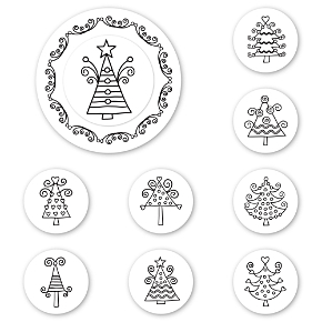 Holiday Trees Peel &amp; Stick Interchangeable Stamp Set