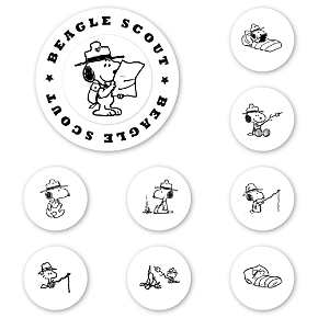 Peanuts Beagle Scout Peel &amp; Stick Interchangeable Stamp Set