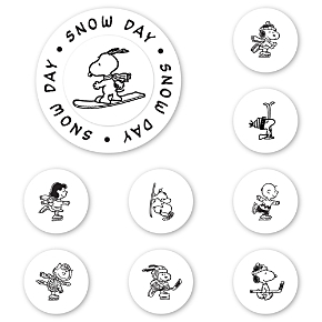 Peanuts Snow Day Peel &amp; Stick Interchangeable Stamp Set