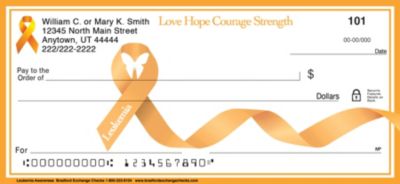 Leukemia Orange Awareness Ribbon Checks