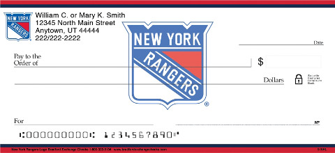 New York Rangers(R) Logo NHL(R) Personal Checks