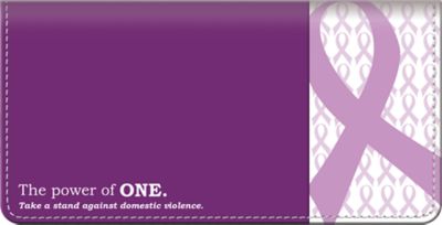 Prevent Domestic Violence Purple Ribbon Checkbook Cover