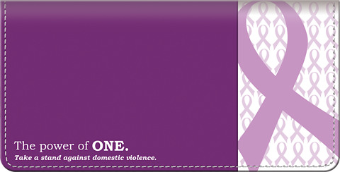 Prevent Domestic Violence Purple Ribbon Checkbook Cover