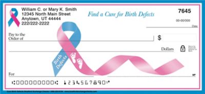 Cure Birth Defects - Pink and Blue Ribbon Personal Checks