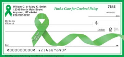 Cerebral Palsy Awareness Green Awareness Ribbon Checks