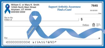 Arthritis Awareness Blue Ribbon Personal Checks