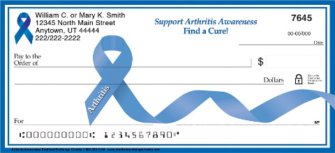 Arthritis Awareness Blue Ribbon Personal Checks
