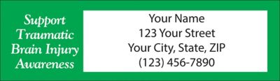 Traumatic Brain Injury Return Address Labels