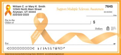 Multiple Sclerosis Orange Ribbon Checks