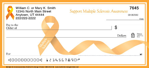 Multiple Sclerosis Orange Ribbon Checks