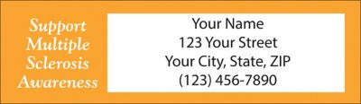 Multiple Sclerosis Orange Ribbon Return Address Labels