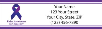 Epilepsy Awareness Purple Ribbon Return Address Labels