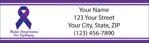 Epilepsy Awareness Purple Ribbon Return Address Labels