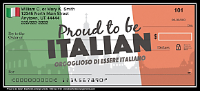 Proud to be Italian Personal Checks