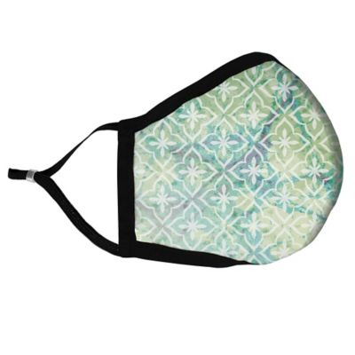 Boho Batik Green Fabric Face Mask with Filter - Adult Large