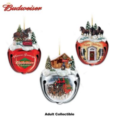 Collectible Budweiser Clydesdales Sleigh Bells Vintage-Style Christmas Ornament 