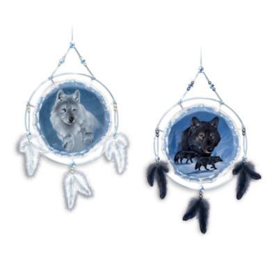 Dream Spirits Wolf Art Dreamcatcher Christmas Ornament Collection