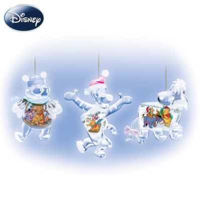 Crystal Clear Holidays Disney Winnie the Pooh Christmas Ornament Collection
