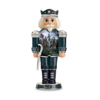 The history of the Civil War was written by bold leaders with strong tactical skills and unparalleled bravery. Celebrate their legendary exploits with a Market First collection of collectible Civil War porcelain nutcracker figurines featuring bold imagery by historical artist John Paul Strain. Your collection begins with Issue One, Robert E. Lee. Soon, your collection continues with Issue Two, Stonewall Jackson and additional issues of Civil War-themed porcelain nutcracker figurines, each a separate issue to follow.Recapture the storied drama of the Civil War with this incredible collection of limited-edition porcelain nutcracker figurines, only from The Bradford Editions. Each issue in this collection is expertly handcrafted of Heirloom Porcelain&reg; and accented with gleaming platinum. Nutcracker figurines feature a movable jaw and traditional lever on back. Strong demand is expected for these handsome Civil War collectibles, and you don't want to miss out. Order now!