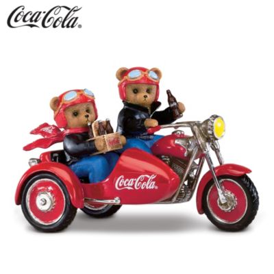 On The Go With Coca-Cola® Teddy Bear Motorcycle Figurine Collection