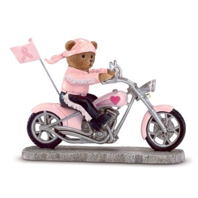 On The Road For A Cure Breast Cancer Biker Figurine Collection