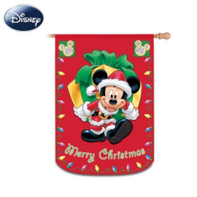 Celebrate the most special moments of the year with a collection of unique outdoor decorative flags starring the world-famous Mickey Mouse and friends! Each durable, waterproof flag will be a delightfully unique addition to your holiday decor, and a picture-perfect way to share the joy of the festive spirit with friends and neighbors beginning with Issue One, Merry Christmas. Soon, you can look forward to Issue Two, Happy New Year's. Later, your collection will continue with additional collectible Disney outdoor decorative flags, each a separate issue to follow.???Picture these delightful outdoor Disney decorate flags fluttering in the wind - won't it be fun to "redecorate" for every holiday? These Disney Mickey Mouse decorative flags from The Hamilton Collection are machine washable and fade resistant, so their vivid colors, illustrations and warm messages of seasonal cheer will remain bright for many years. Celebrate the year's most special moments with this unique holiday decor featuring Disney's Mickey Mouse and friends - order now!This fine home decor is not intended for children.