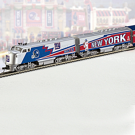 Collectible NFL Football New York Giants Express Electric Train Collection