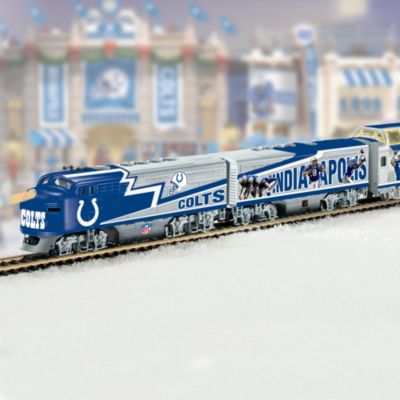 Collectible NFL Football Indianapolis Colts Electric Train Set Collection