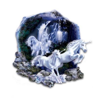Enchanted Spirits Collectible White Unicorn Fantasy Art Wall Decor Collection