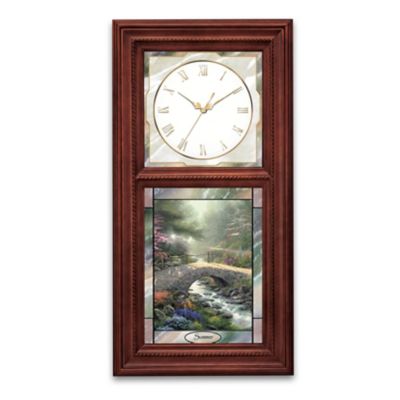 Buy Thomas Kinkade Wall Clock with Stained Glass Art - Time For All Seasons Collection