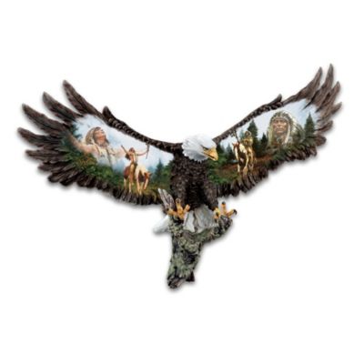Legends Of The Tribe Bald Eagle Sculptures: Native American Inspired Wall Decor Collection