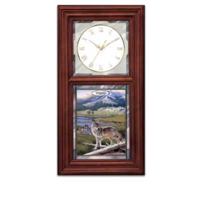Al Agnew Timeless Wilderness Wolf Art Wall Clock Collection