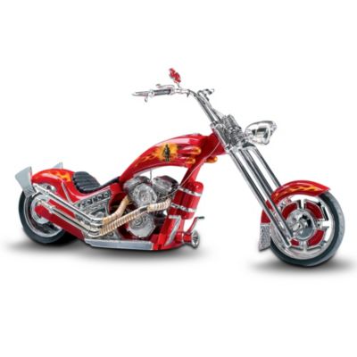 Firefighter Tribute Chopper Motorcycle Figurine Collection - Wheels Of Courage