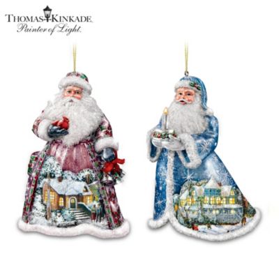 Thomas Kinkade Santa Claus Christmas Tree Ornament Collection - Sugar-Coated Santas