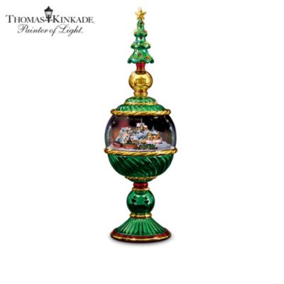 Thomas Kinkade Animated Tabletop Christmas Finial Collection: Holidays In Motion