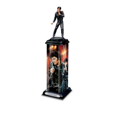He rocked and rolled like no other as his fast moves, good looks and charismatic energy took the world by storm. Now you can celebrate the King of Rock 'n' Roll&reg; like never before with this stunning Elvis Presley&reg; commemorative sculpture collection, beginning with Issue One, '68 Comeback Special. Soon your collection will continue with Issue Two and additional collectible Elvis sculptures celebrating brilliant moments in Elvis's career, each a separate issue to follow.Exclusively from The Bradford Exchange, each Elvis memorabilia in this collection features a dramatic handcrafted and hand-painted sculpture atop a sleek tower of lustrous acrylic encasing displaying montage art from Bruce Emmett. Plus, each striking treasure illuminates with a flip of the switch. Strong demand is expected for these unique Elvis collectibles. Editions are strictly limited to 2,008. Order now!