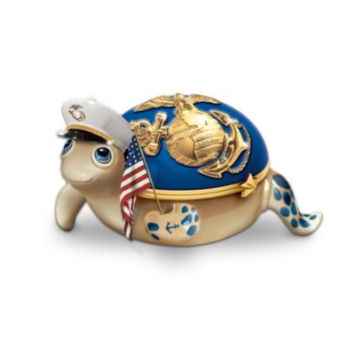 United States Marine Corps Heirloom Porcelain Turtle Music Box Collection: Little Heroes