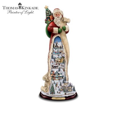 Thomas Kinkade's Victorian holiday scenes sweep us away to warmly-lit cottages filled with rich holiday traditions. Now, a collectible vintage-style Thomas Kinkade Santa Claus figurine collection rekindles recollections of Christmas past. Your Santa collection begins with Issue One, 'Twas the Night Before Christmas. Soon your collection will continue with Issue Two and additional issues of Thomas Kinkade Santa Claus figurines, each a separate issue to follow.Celebrate a jolly, old-fashioned holiday with this collection of illuminated Thomas Kinkade Santa Claus figurines, only from The Bradford Exchange. Each Santa Claus figurine in this collection is expertly handcrafted in artist's resin and hand-painted in classic Victorian hues. Each figurine features lighted villages that are inspired by Mr. Kinkade's most beloved holiday artwork and glisten with glitter-touched snow. Exceptional demand is expected for this limited-edition Thomas Kinkade Christmas decor, and you'll want to make sure you're on Santa's list. Don't miss out - order now!