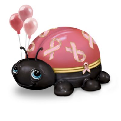 Breast Cancer Support Pink Ribbon Love Bugs Ladybug Music Box Collection