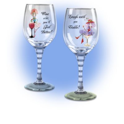 Dolly Mama's Happy Hour Wine Glassware Collection: Sets Of Two
