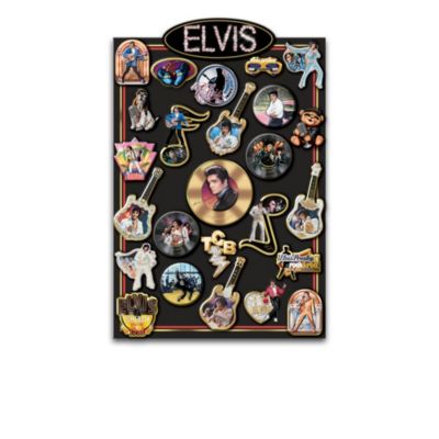 More than 50 years after he burst onto the scene, Elvis Presley&reg; is still the undisputed King of Rock 'n' Roll and "attracting" new fans worldwide! Now you can display your love of Elvis&reg; with the Ultimate Elvis Magnet Collection. Each magnet in this collection showcases a unique Elvis emblem or memorable career moment including his TCB lightening bold symbol, an adorable hound dog in a "jeweled" jumpsuit, and images from his '68 Comeback Special on a "vinyl record." Your collection begins with a single magnet, Issue One, your first Elvis magnet, a special value at just $2.95, shipping and service included. Soon your collection will continue with Issue Two, a set of two magnets at just $12.95 each, plus $1.95 each shipping and service. Additional sets of two Elvis magnets, each set a separate issue, will follow..Every magnet in this collection is exclusively from The Bradford Exchange. They are handcrafted, sculpted of cold-cast porcelain, than hand-painted with gleaming golden and silvery finishes. Comes with a metal collector's display board - yours FREE! We don't wanna be cruel, but strong demand is expected, so order now!
