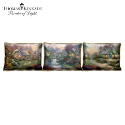 Thomas Kinkade Panoramic Cottage Art Pillow Collection