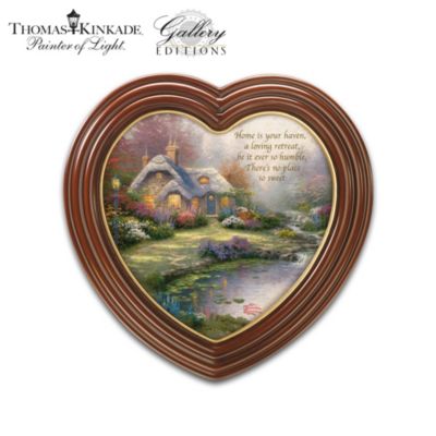 Home Decor Collectibles Thomas Kinkade "Home Is Where The Heart Is" Framed Canvas Print Wall Decor Collection