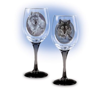 "Celebrating Nature's Majesty" Wolf Art Glassware Collection