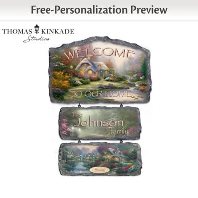 Thomas Kinkade Warm Welcome Personalized Wall Decor Collection