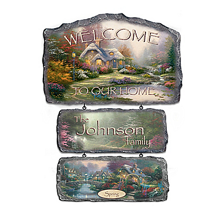 Thomas Kinkade Warm Welcome Personalized Welcome Sign Collection